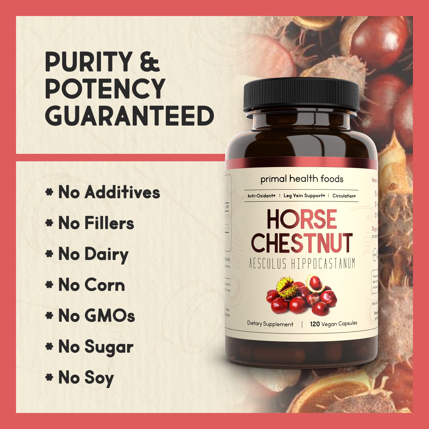 Supplement facts panel for horse chestnut extract