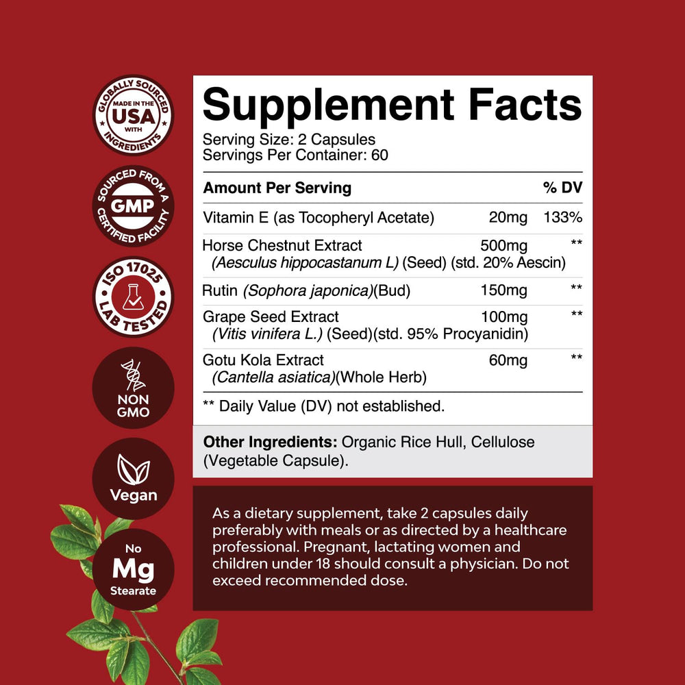 Horse chestnut extract ingredient close-up