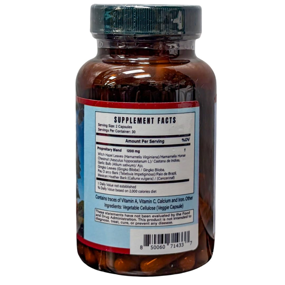 Close-up of 60 capsules in bottle