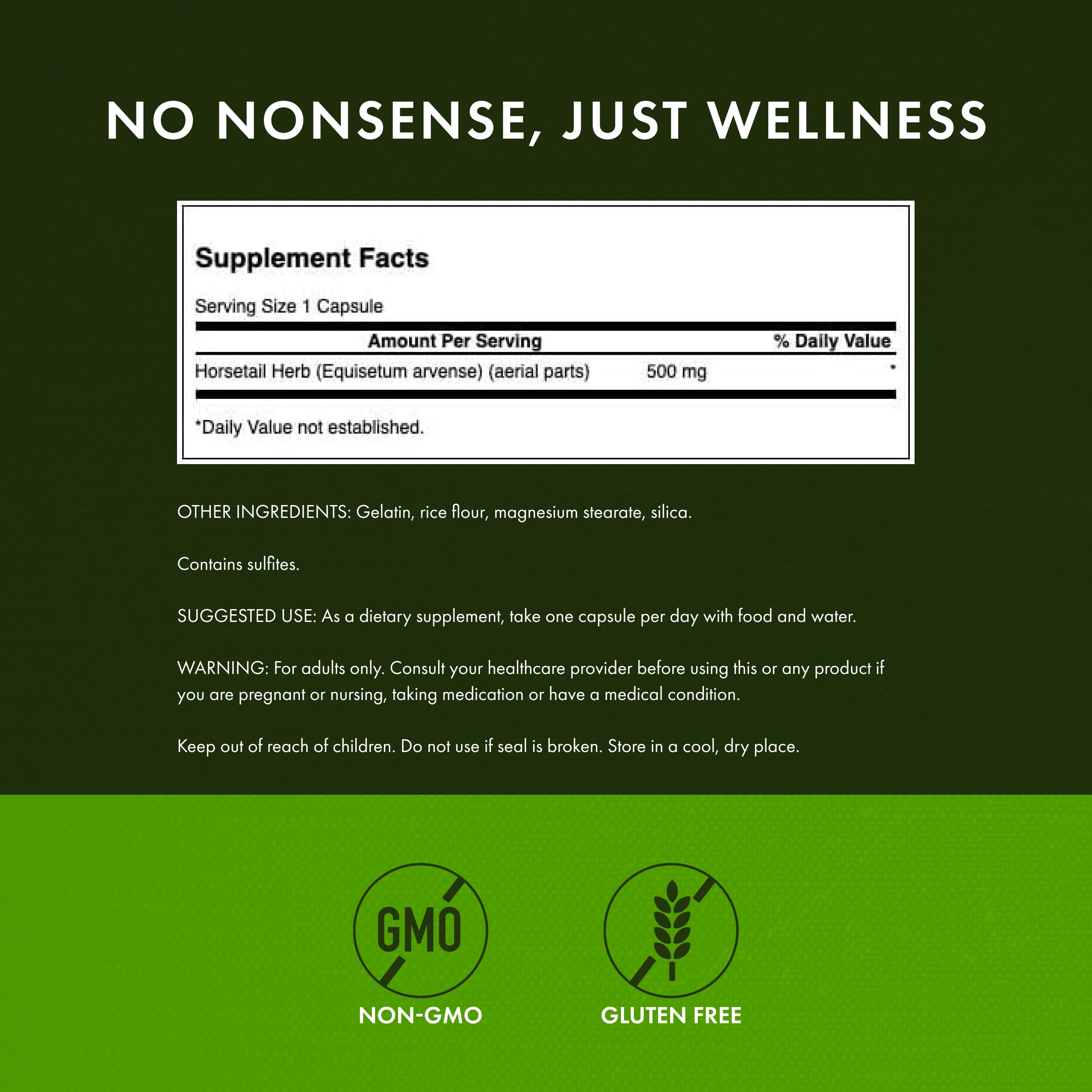 Swanson Horsetail 500mg capsule image