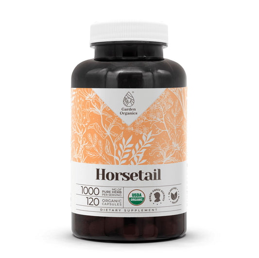 USDA Organic Horsetail 120 Capsules bottle label