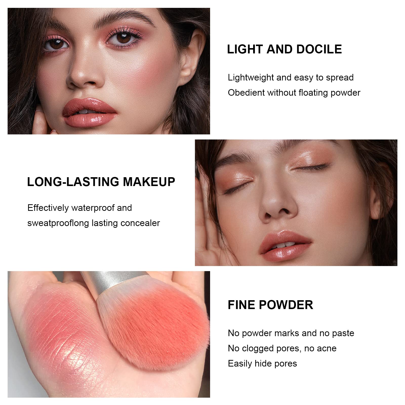 Hosaily cream blush application close-up highlighting creamy texture for smooth makeup