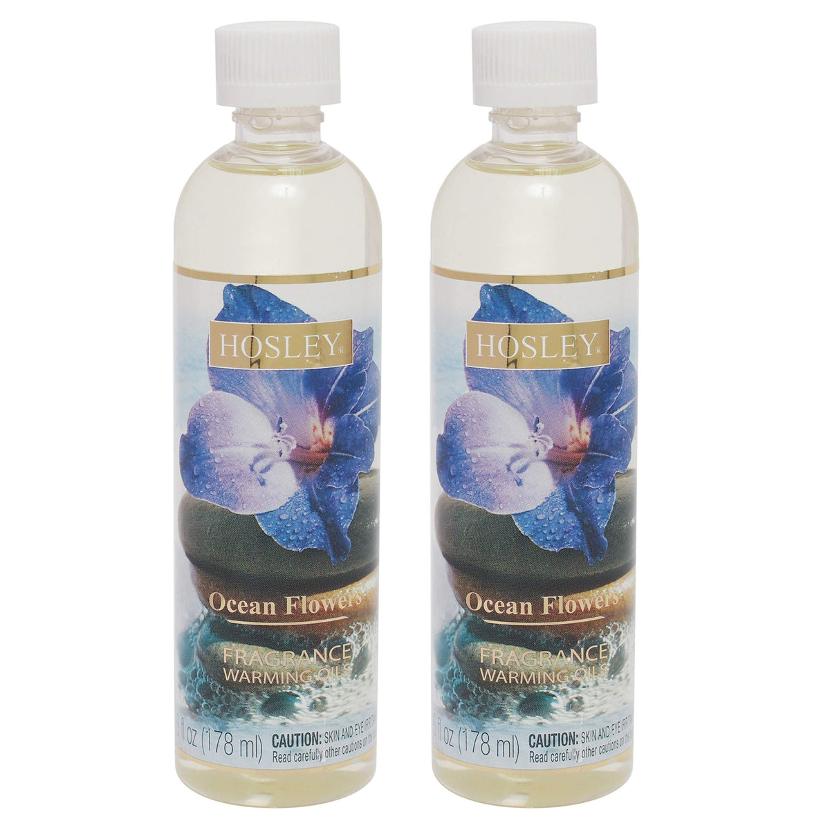 Hosley Ocean Flowers Warming Oils - Set of 2, 6 oz bottles for fragrance warmers