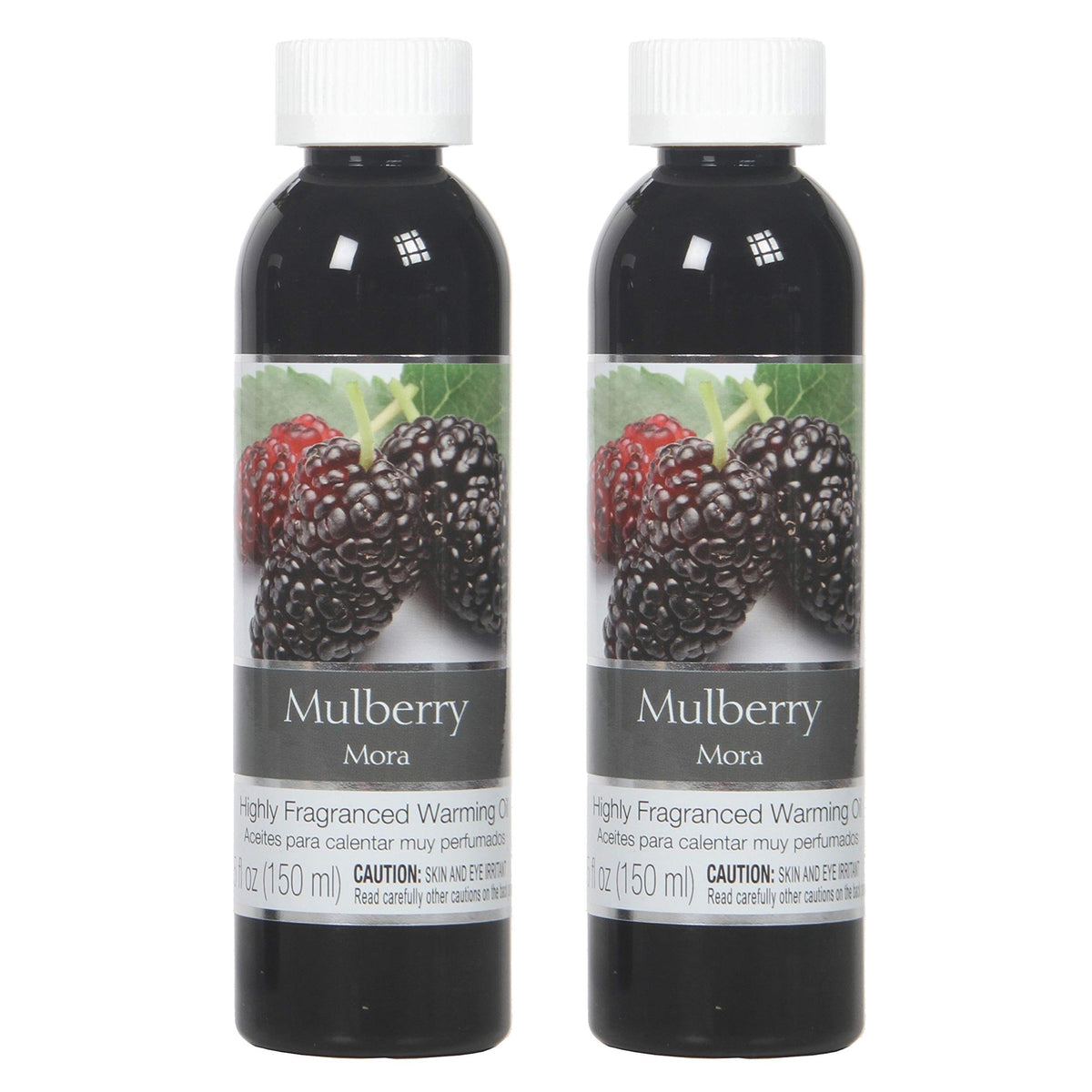 Hosley Mulberry Warming Oils set of 2 (5 oz each) with fruity mulberry scent for weddings, spa, Reiki, and meditation.