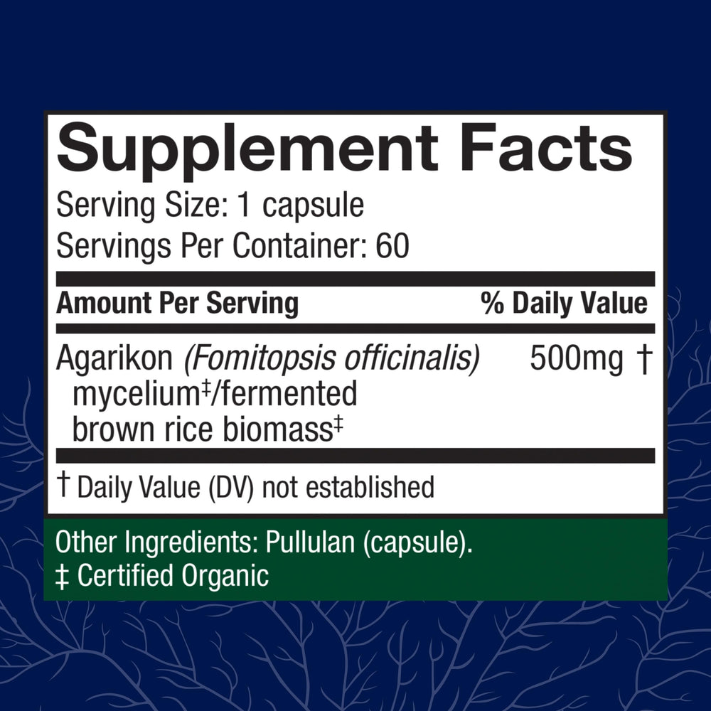 Close-up of Agarikon mushroom used in the supplement