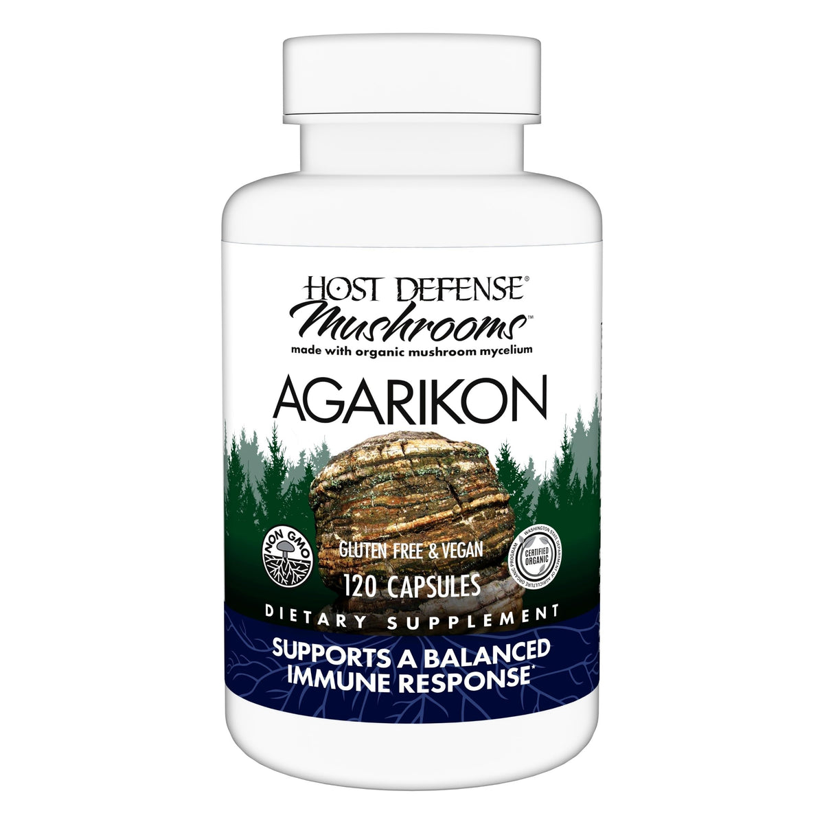 Host Defense Agarikon Capsules bottle with label