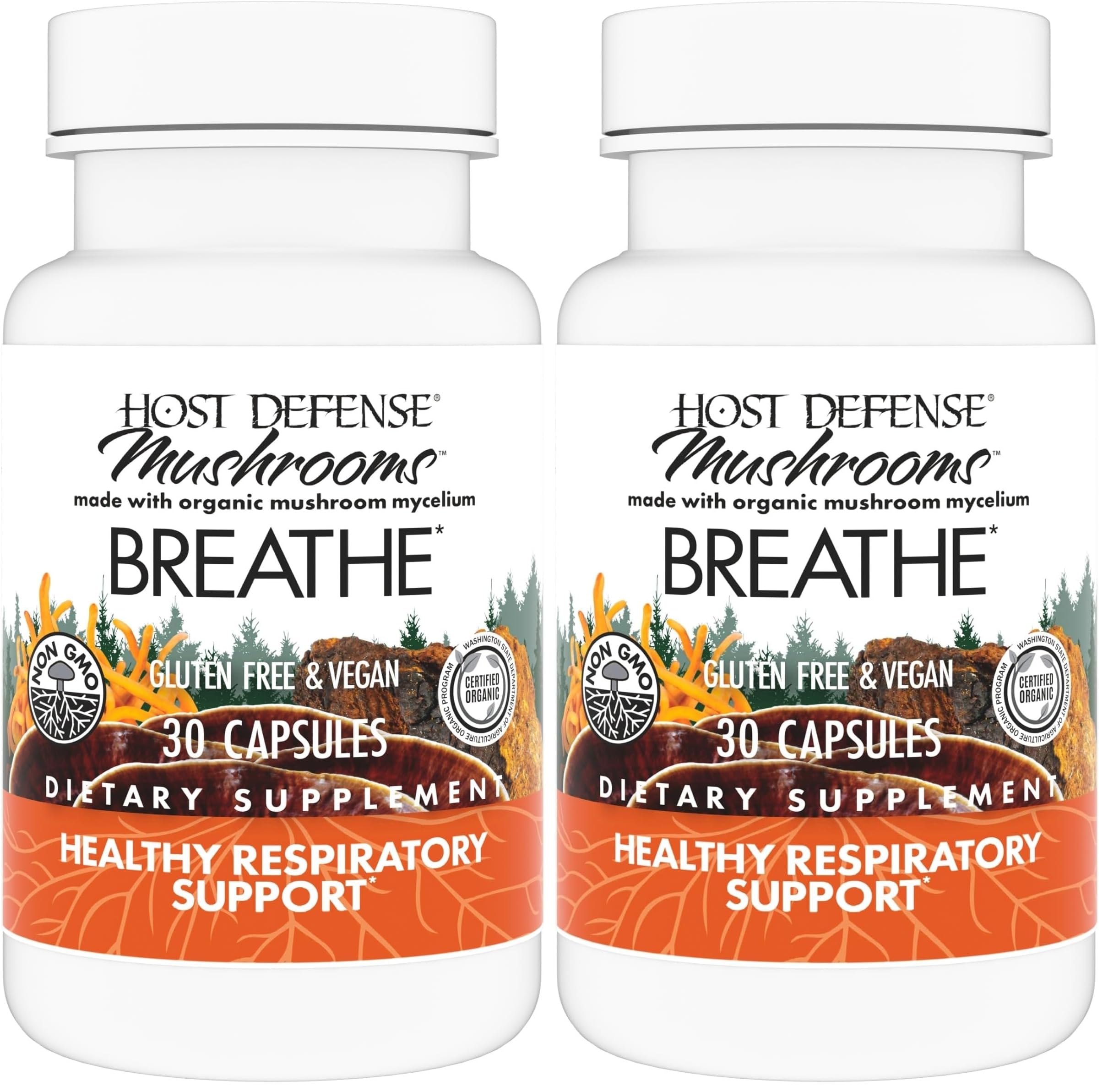 Host Defense Breathe Capsules bottle front view