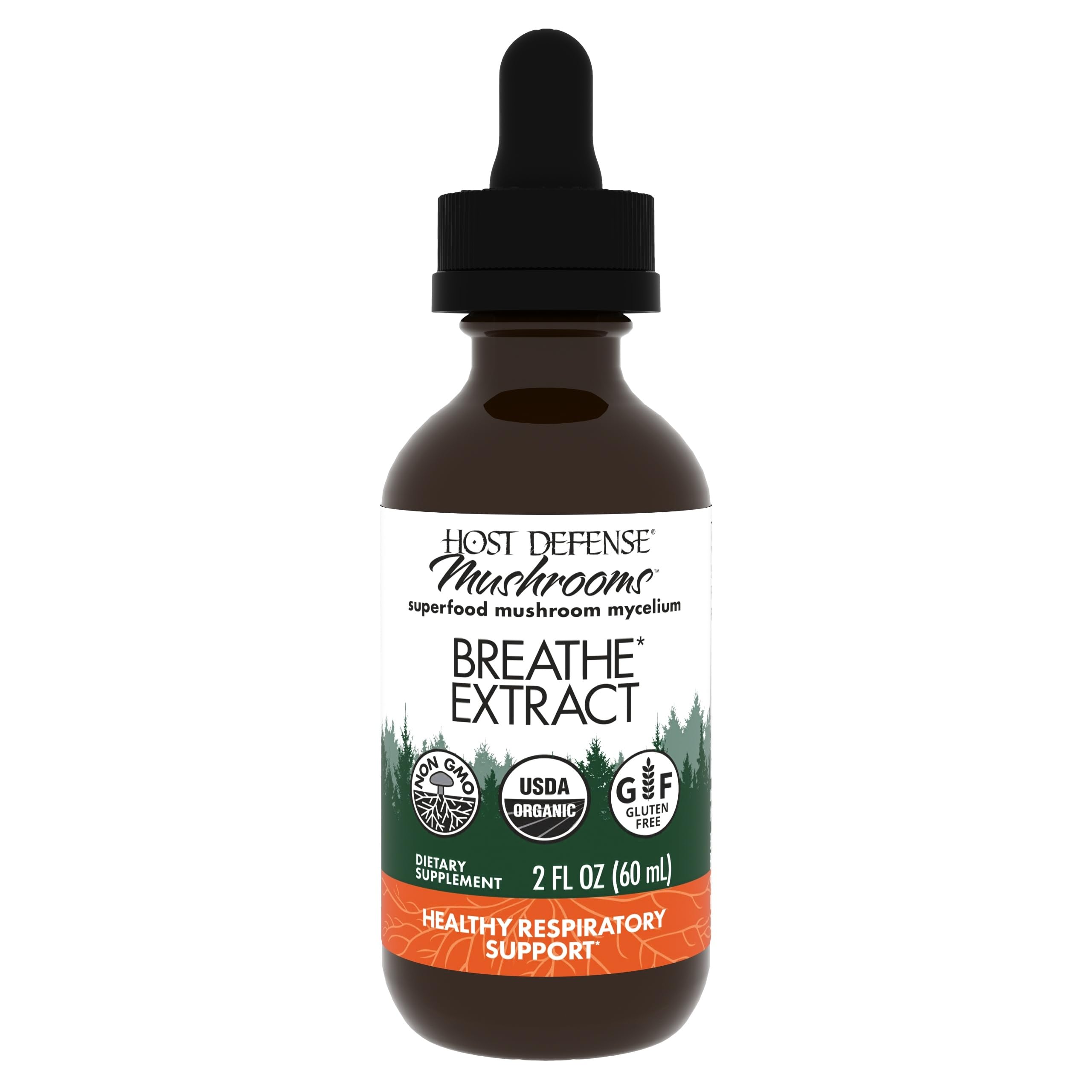 Host Defense Breathe Extract 2 oz bottle front view