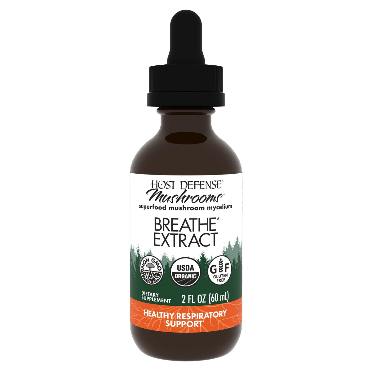Host Defense Breathe Extract 2 oz bottle front view