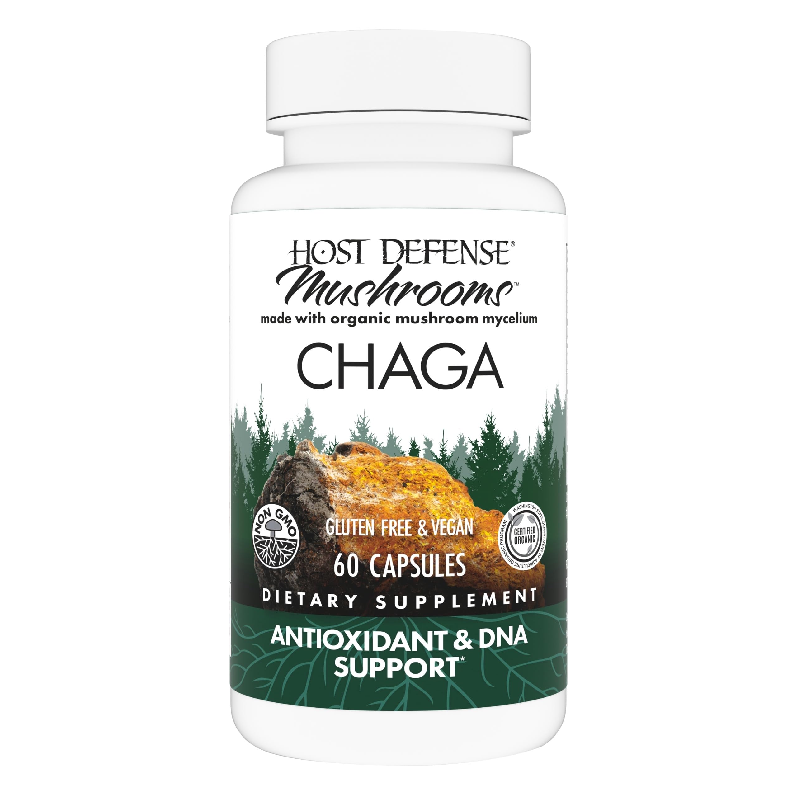 Host Defense Chaga Capsules bottle – 60 capsules for immune support