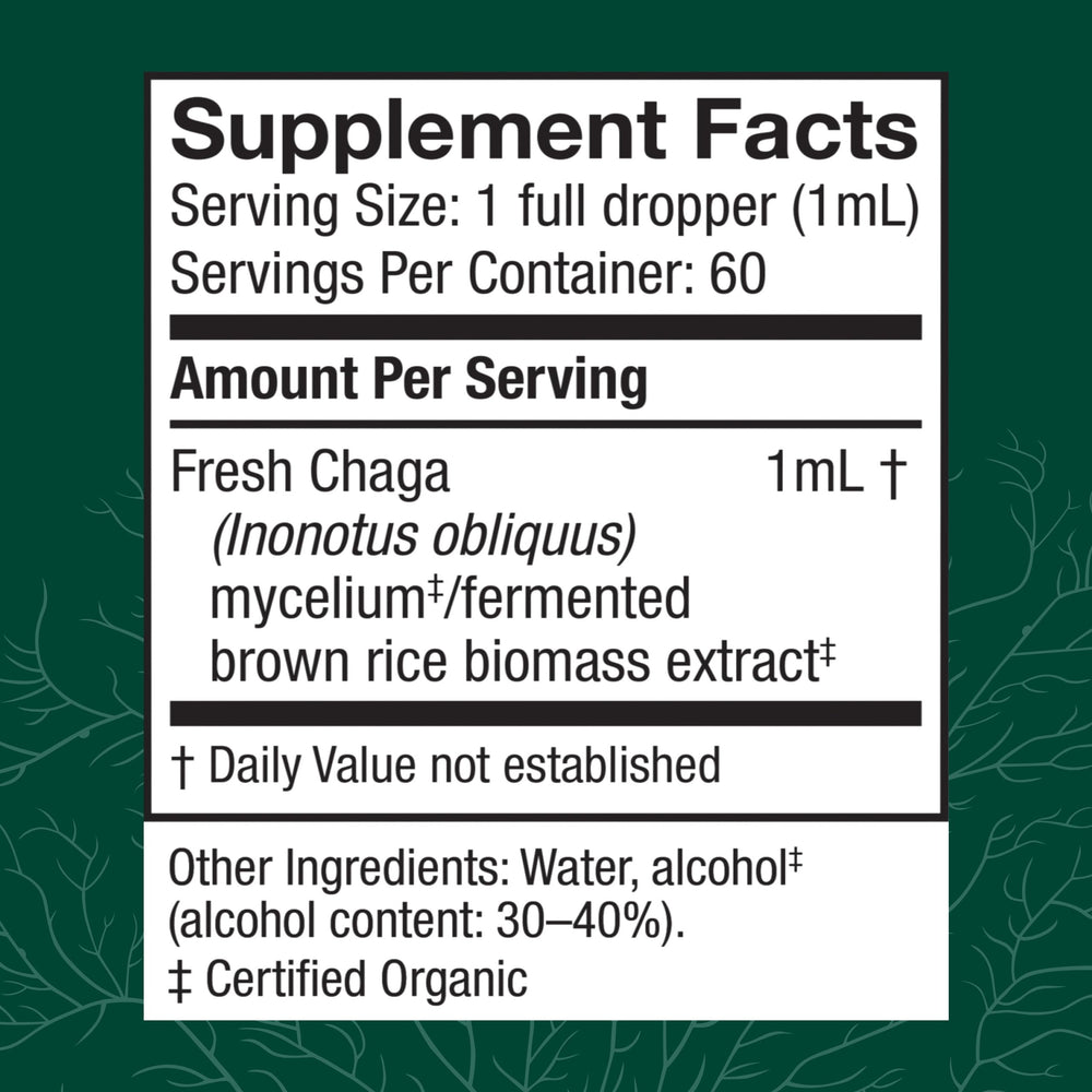 Chaga extract bottle label