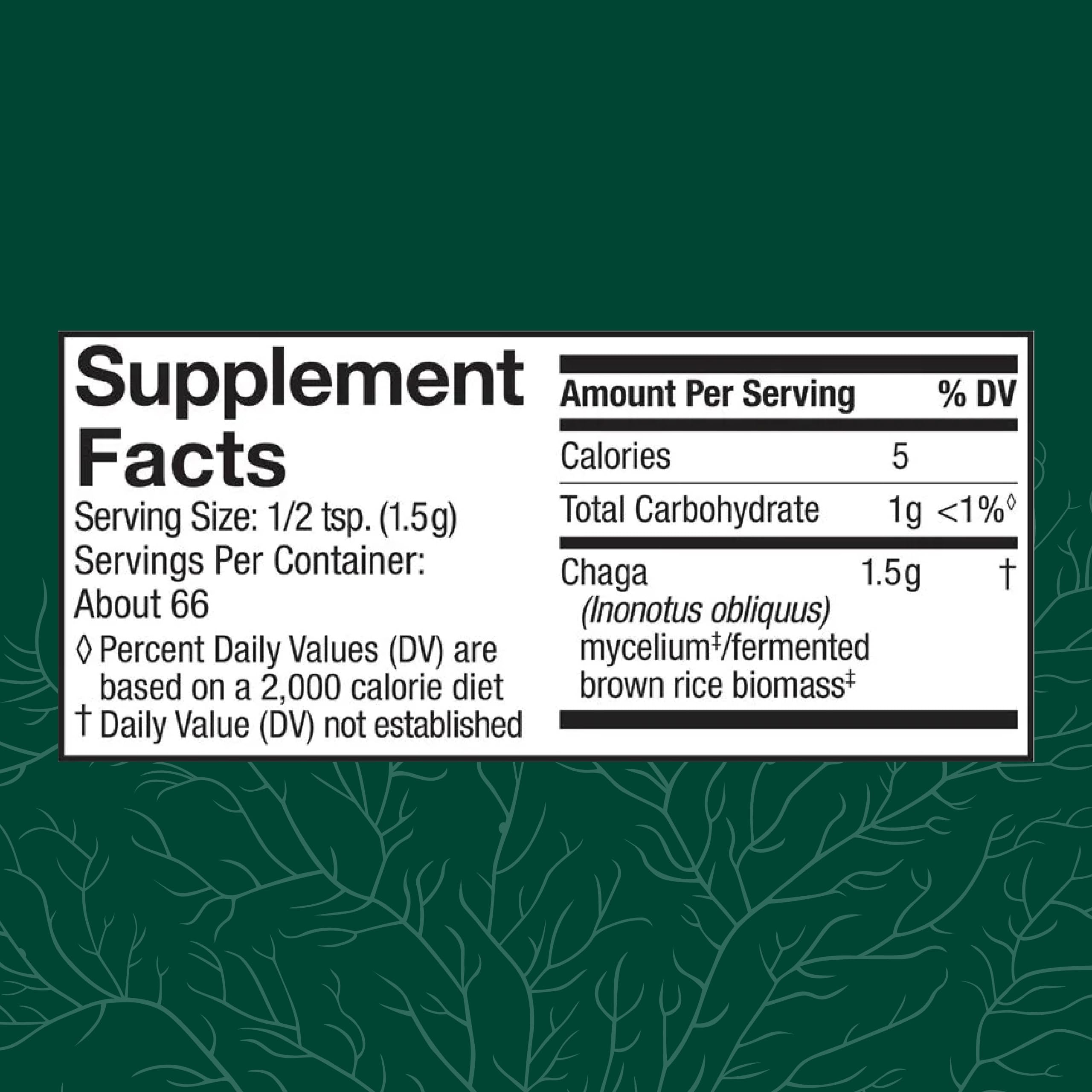 Chaga powder with measuring scoop
