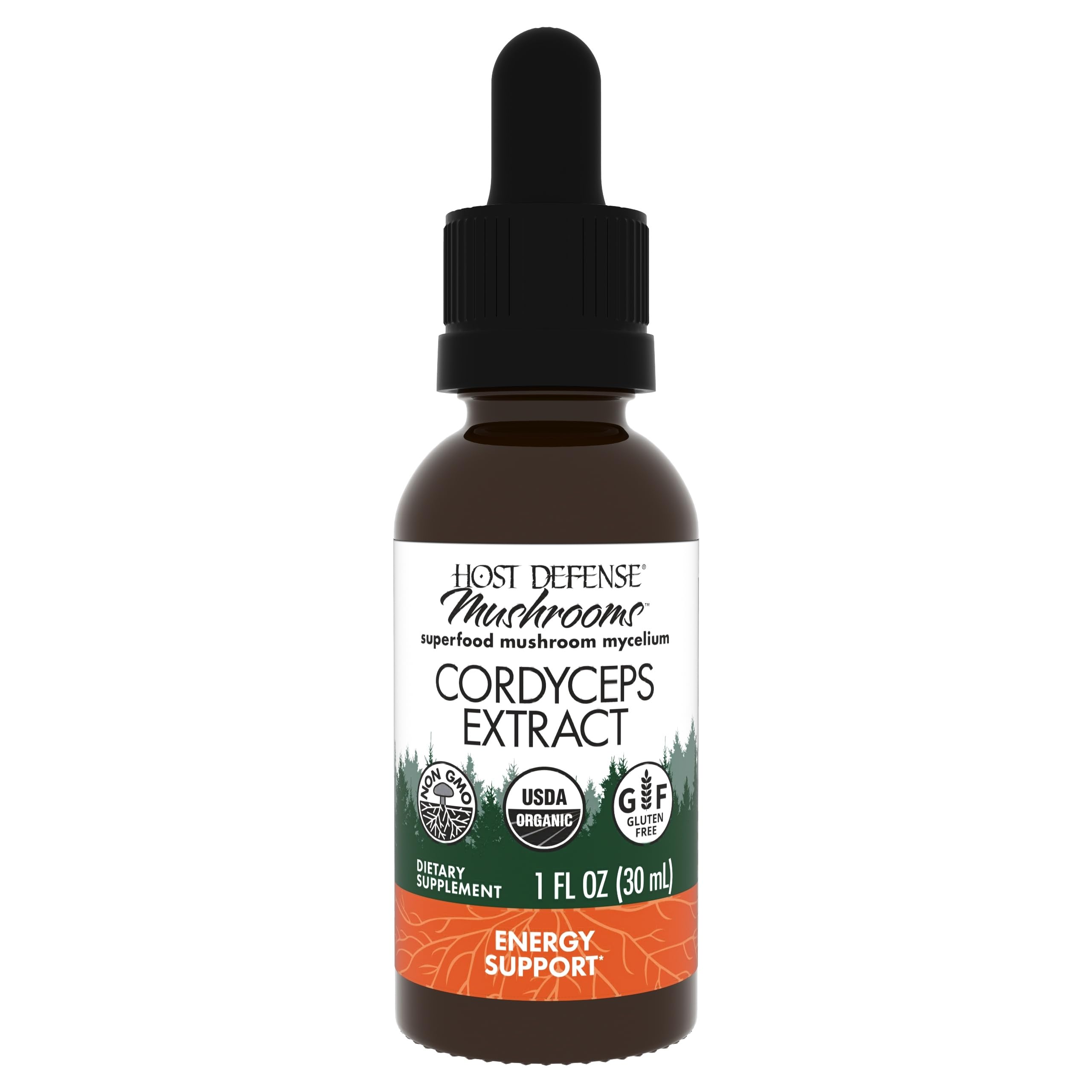 Host Defense Cordyceps Extract bottle, 1 fl oz
