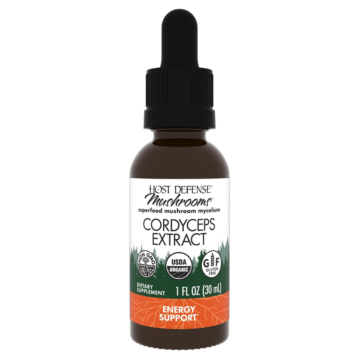 Host Defense Cordyceps Extract bottle, 1 fl oz