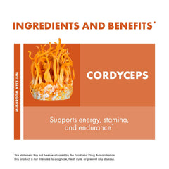 Nutrition facts label on supplement packaging