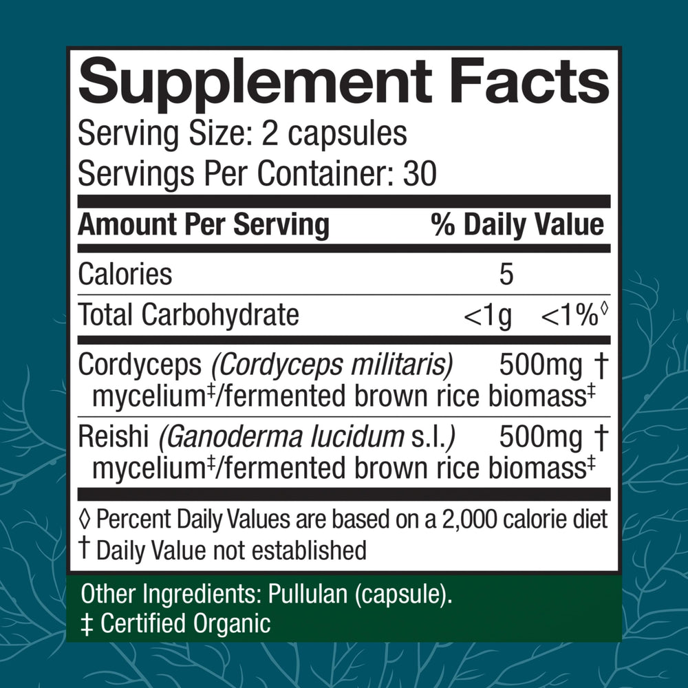 Box and bottle of Host Defense CordyChi Capsules