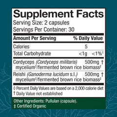 Box and bottle of Host Defense CordyChi Capsules