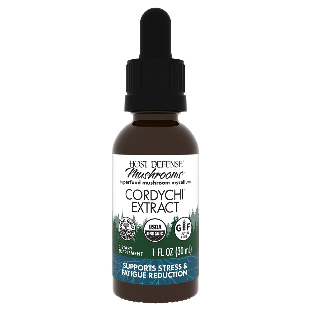 Bottle front view of Host Defense CordyChi Extract