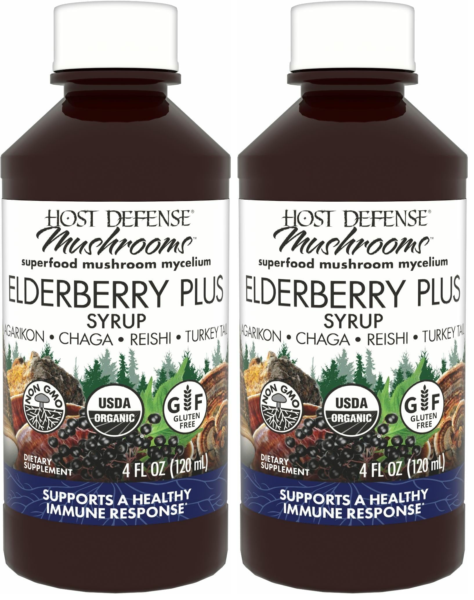 Host Defense Elderberry Plus Syrup bottle front view