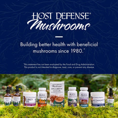 Host Defense Mushrooms branding featuring Paul Stamets