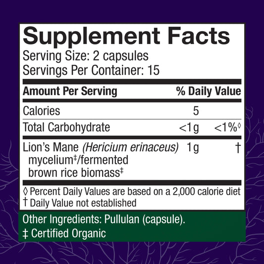 Lion's Mane capsules for focus and memory