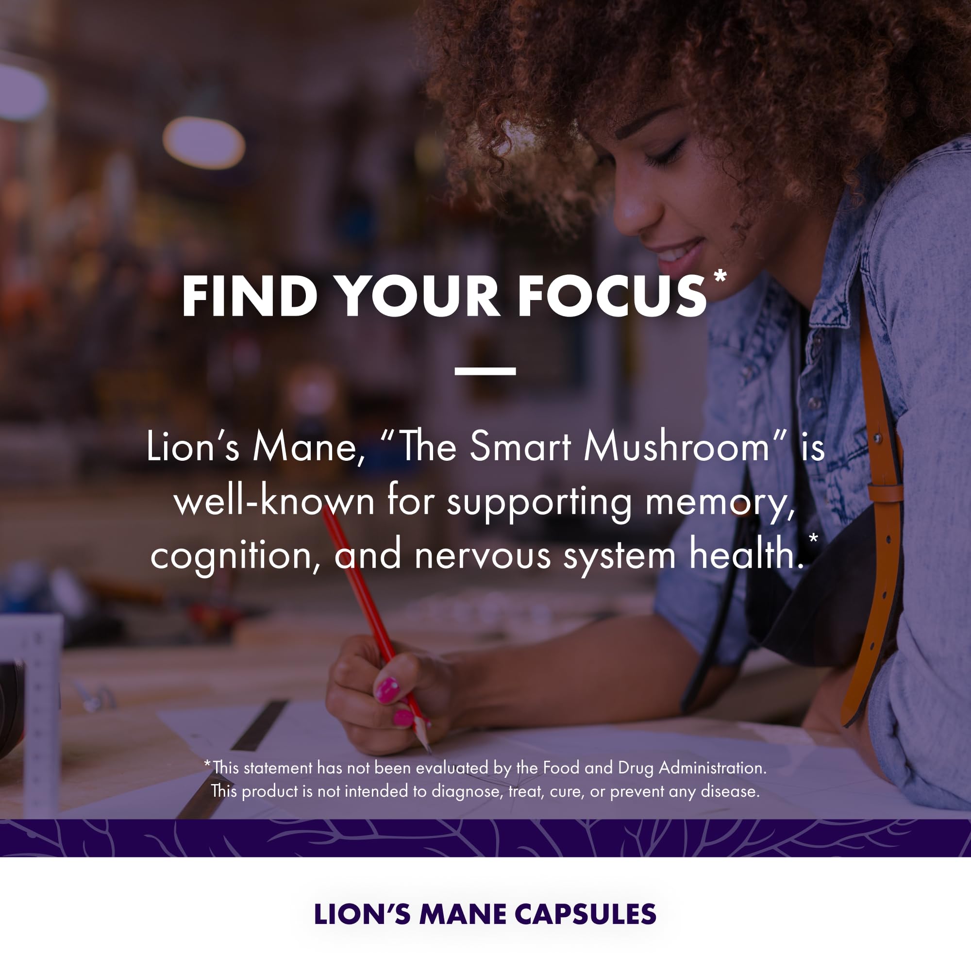 Product label for Host Defense Lion's Mane capsules
