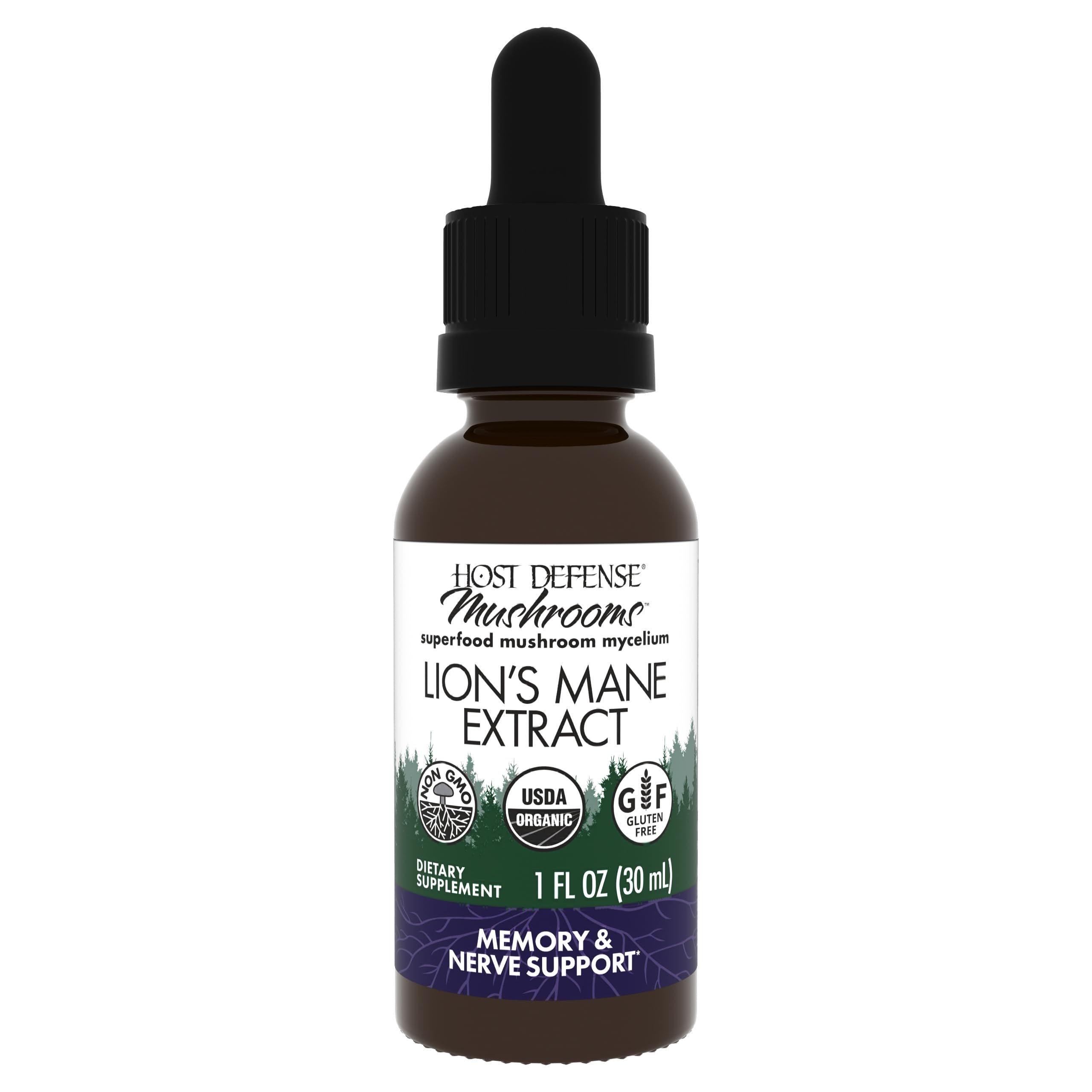 Host Defense Lions Mane extract bottle