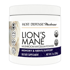 Front view of Host Defense Lion's Mane Powder 7 oz bottle