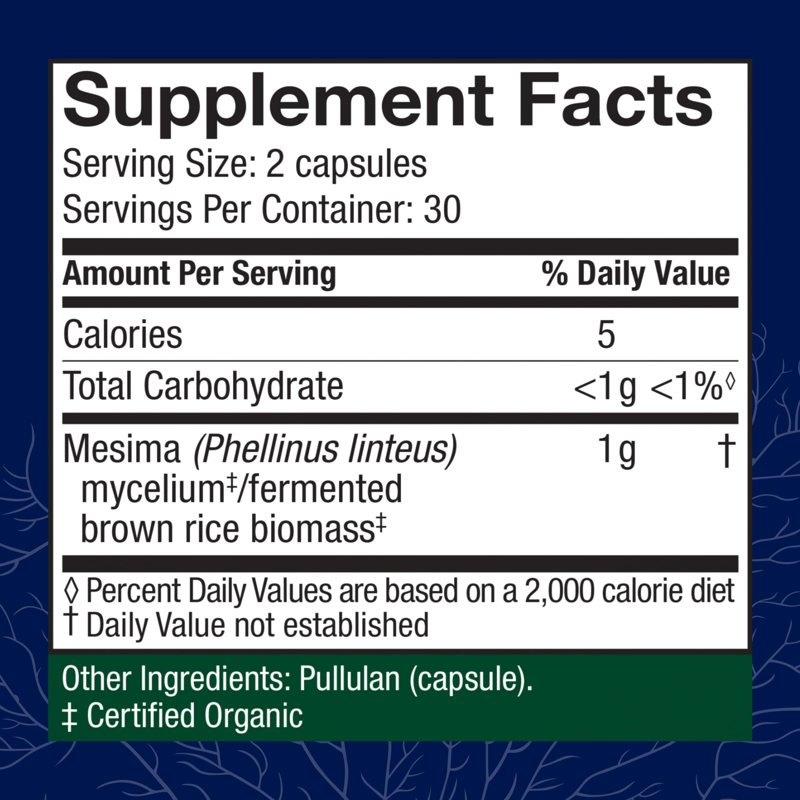 Host Defense Mesima Capsules bottle - label close-up