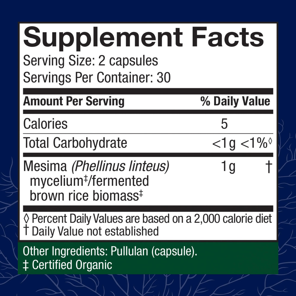 Host Defense Mesima Capsules bottle - label close-up