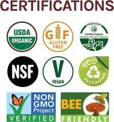 USA-grown organic mushroom supplement imagery