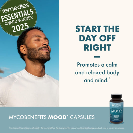 Mood capsules showing stress relief and relaxation