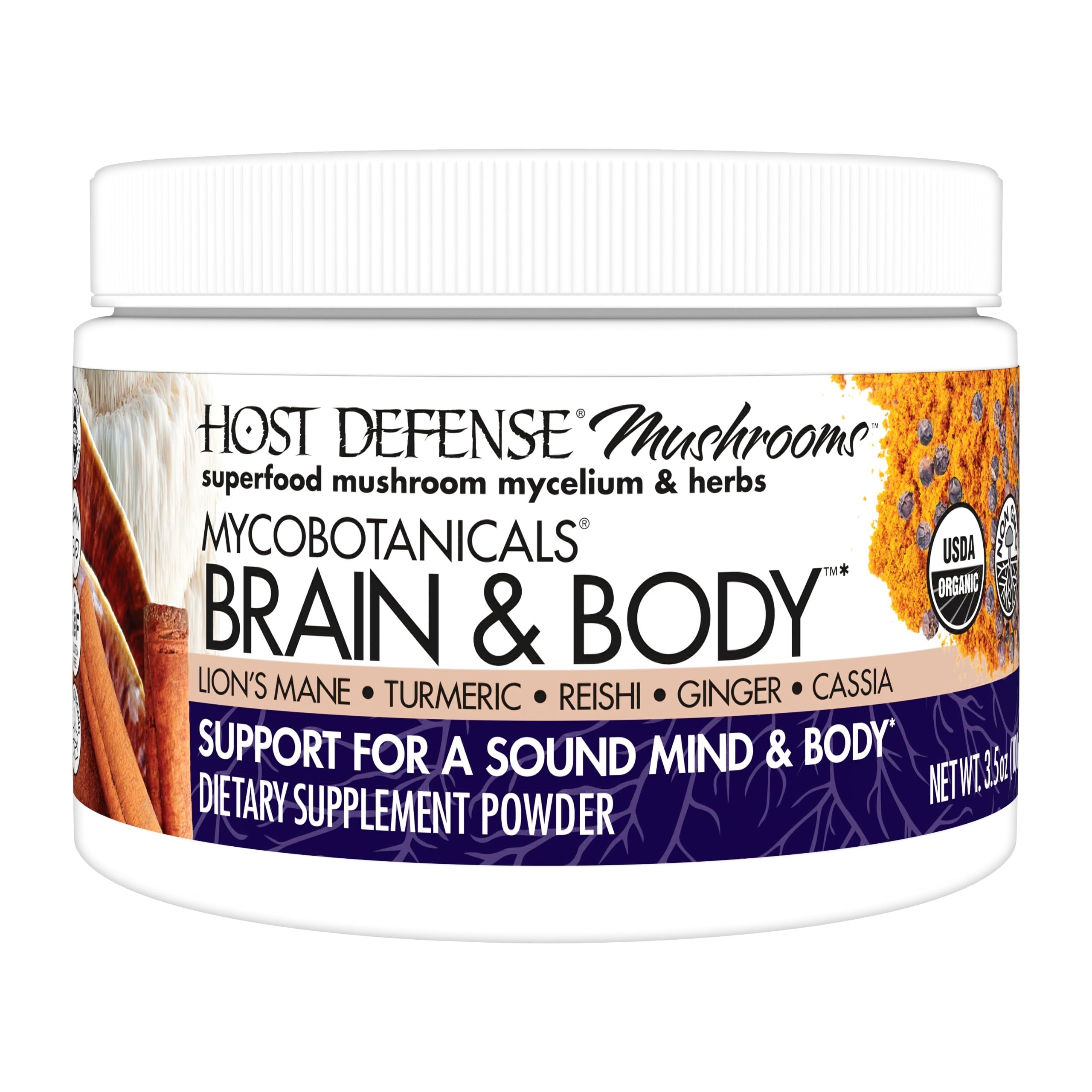 Packaging for Host Defense MycoBotanicals Brain & Body Powder