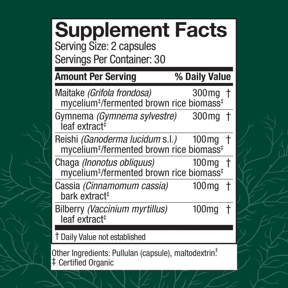 Bottle label showing 60 capsules and 30 servings