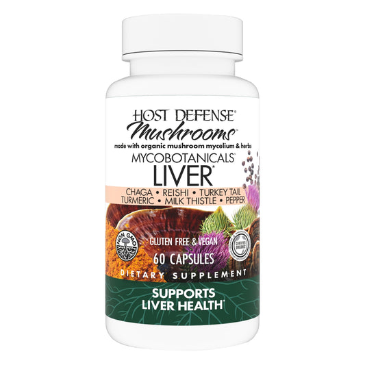 Bottle of Host Defense MycoBotanicals Liver Capsules