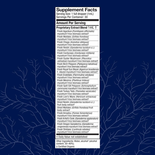 Front label of Host Defense MyCommunity Extract showing 1 fl oz