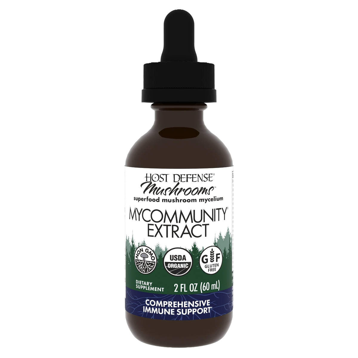 Hero image: Host Defense MyCommunity Extract 2 oz bottle