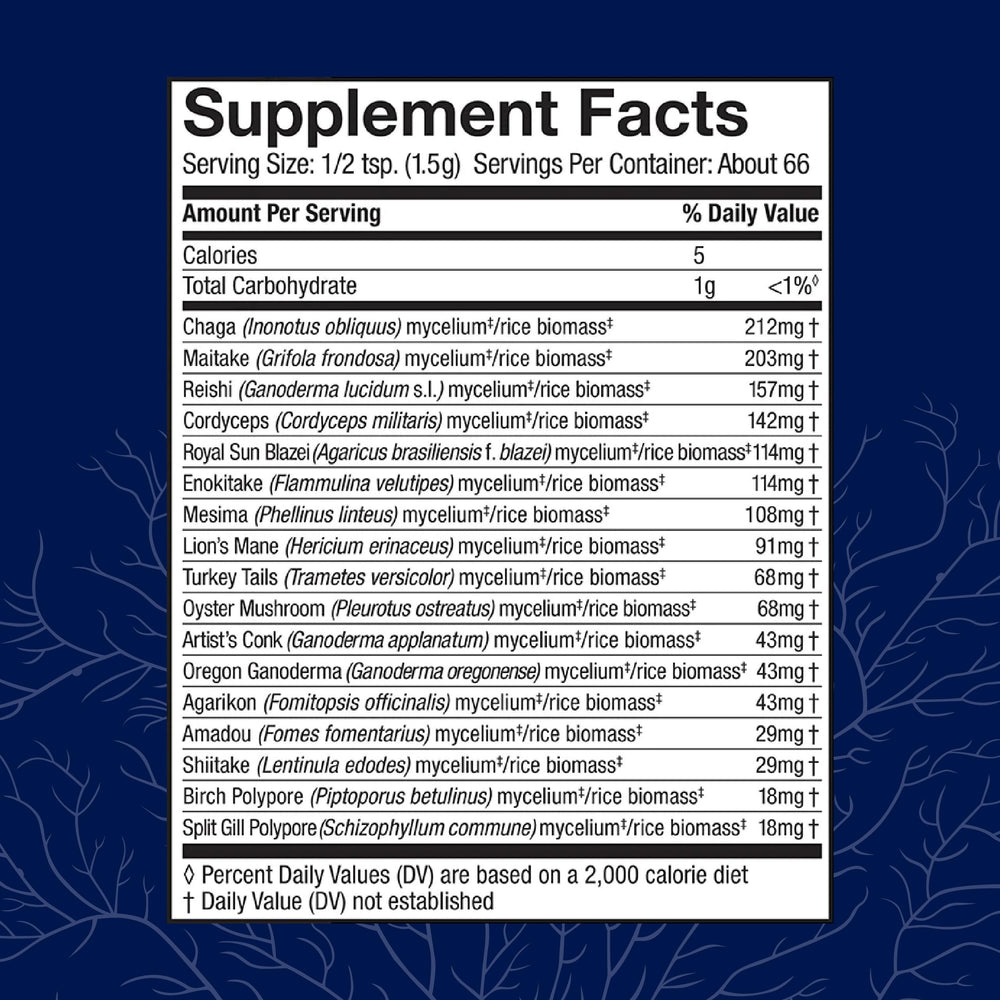 Back packaging label of MyCommunity Powder 100g