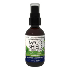 Front view of Host Defense MycoShield Throat Spray bottle