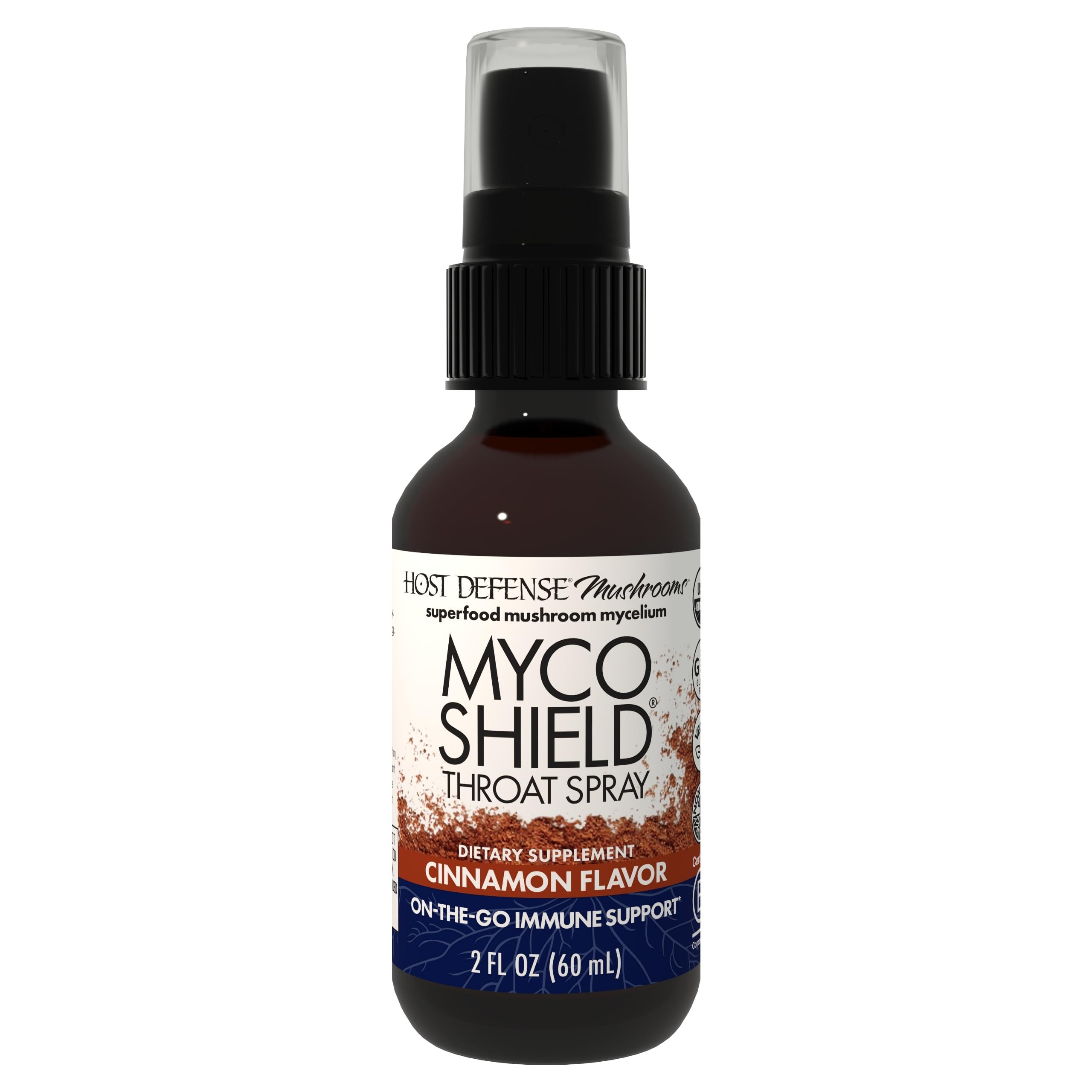 Host Defense MycoShield Throat Spray bottle – front view