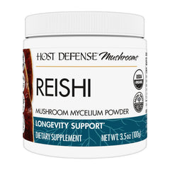 Host Defense Reishi Powder bottle with label