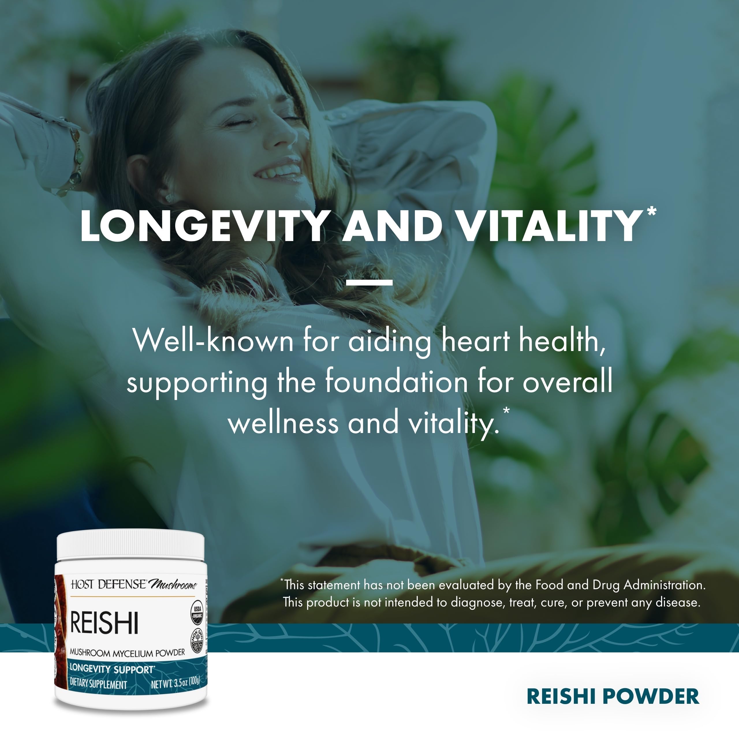 Host Defense packaging highlighting immune and heart health benefits