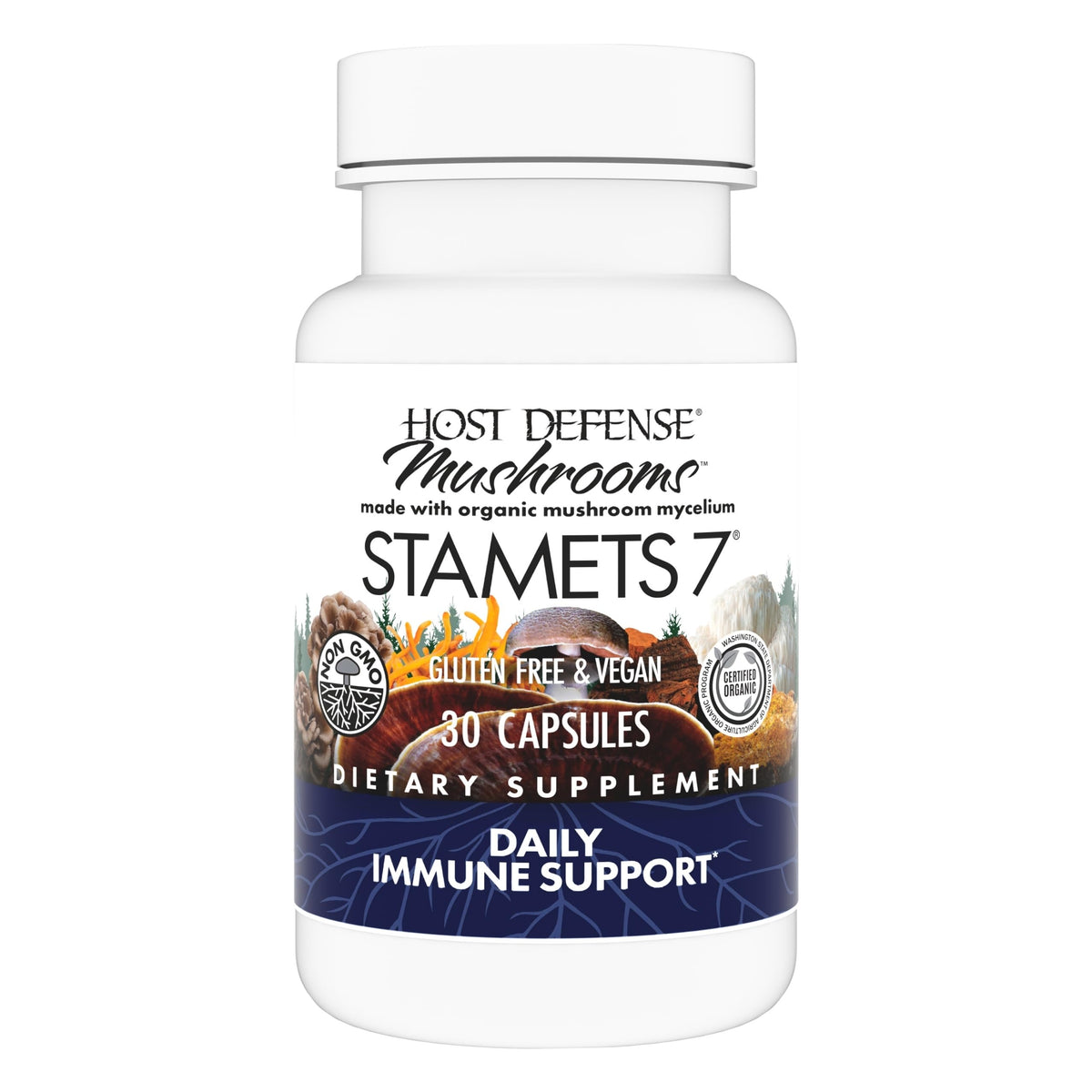Host Defense Stamets 7-7 bottle and label