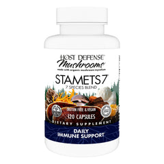 Host Defense Stamets 7-7 bottle front view for daily immune support routine.