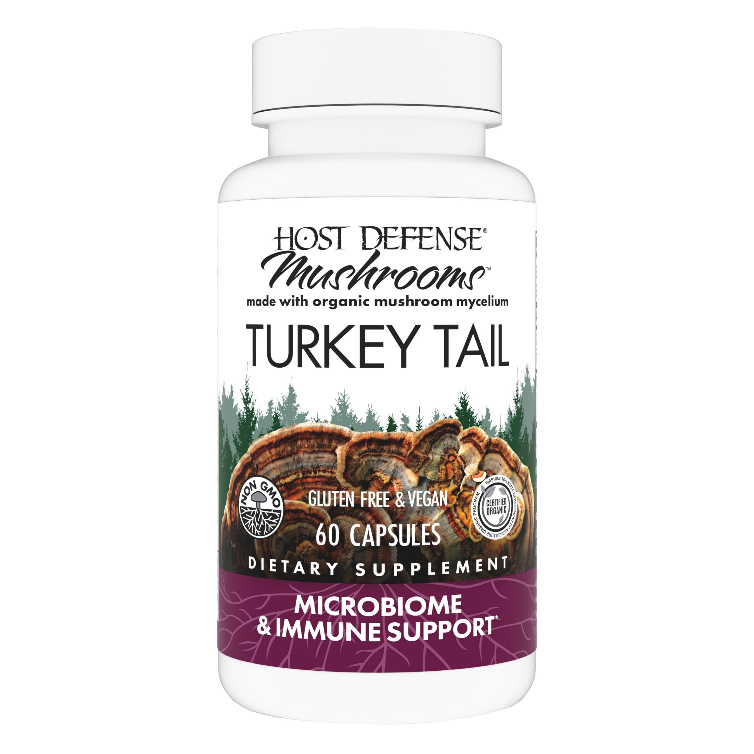 Host Defense Turkey Tail Capsules bottle - front view