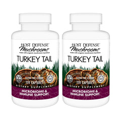 Host Defense Turkey Tail Capsules 240-count pack - two 120-count bottles (hero image)