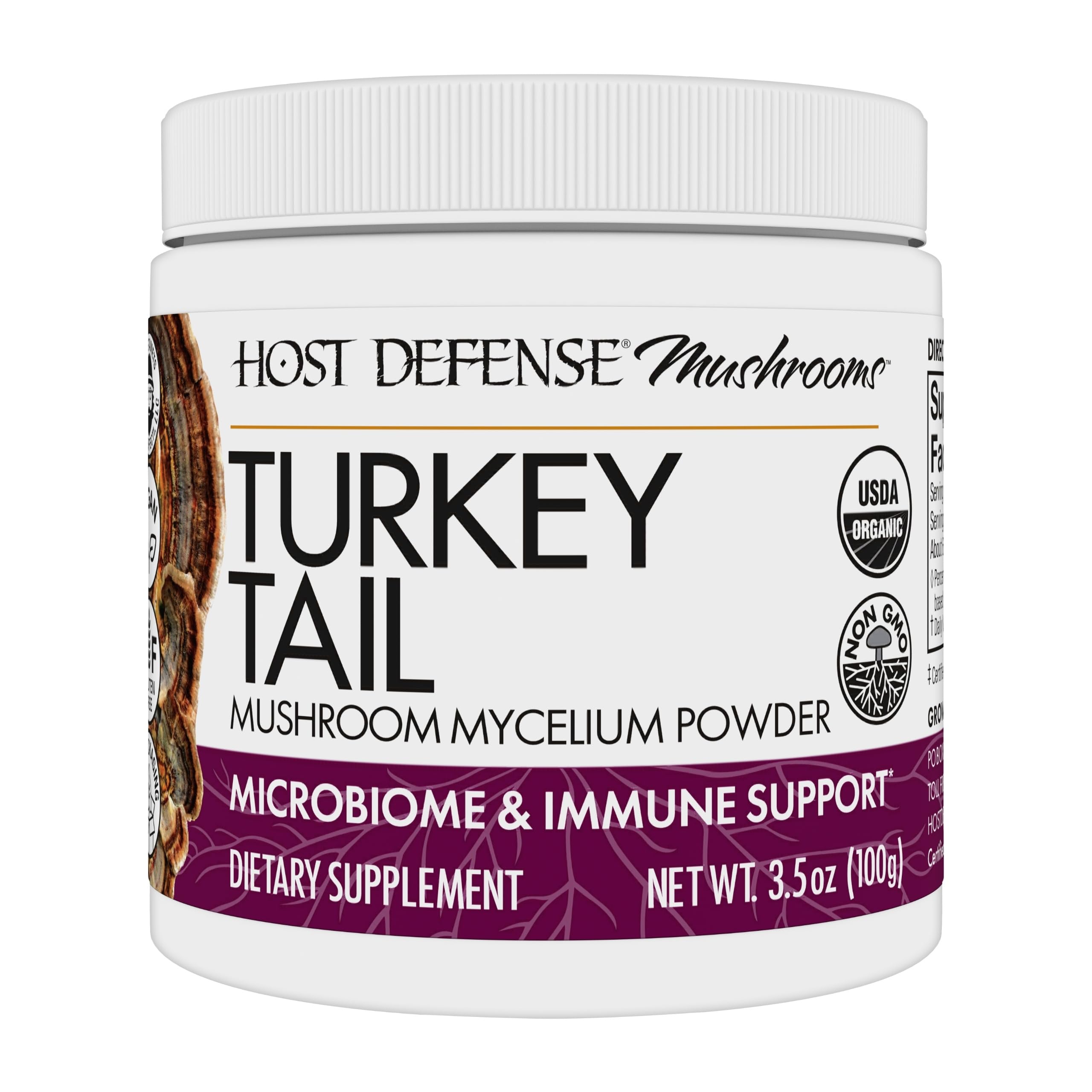 Host Defense Turkey Tail Mushroom Powder bottle with label