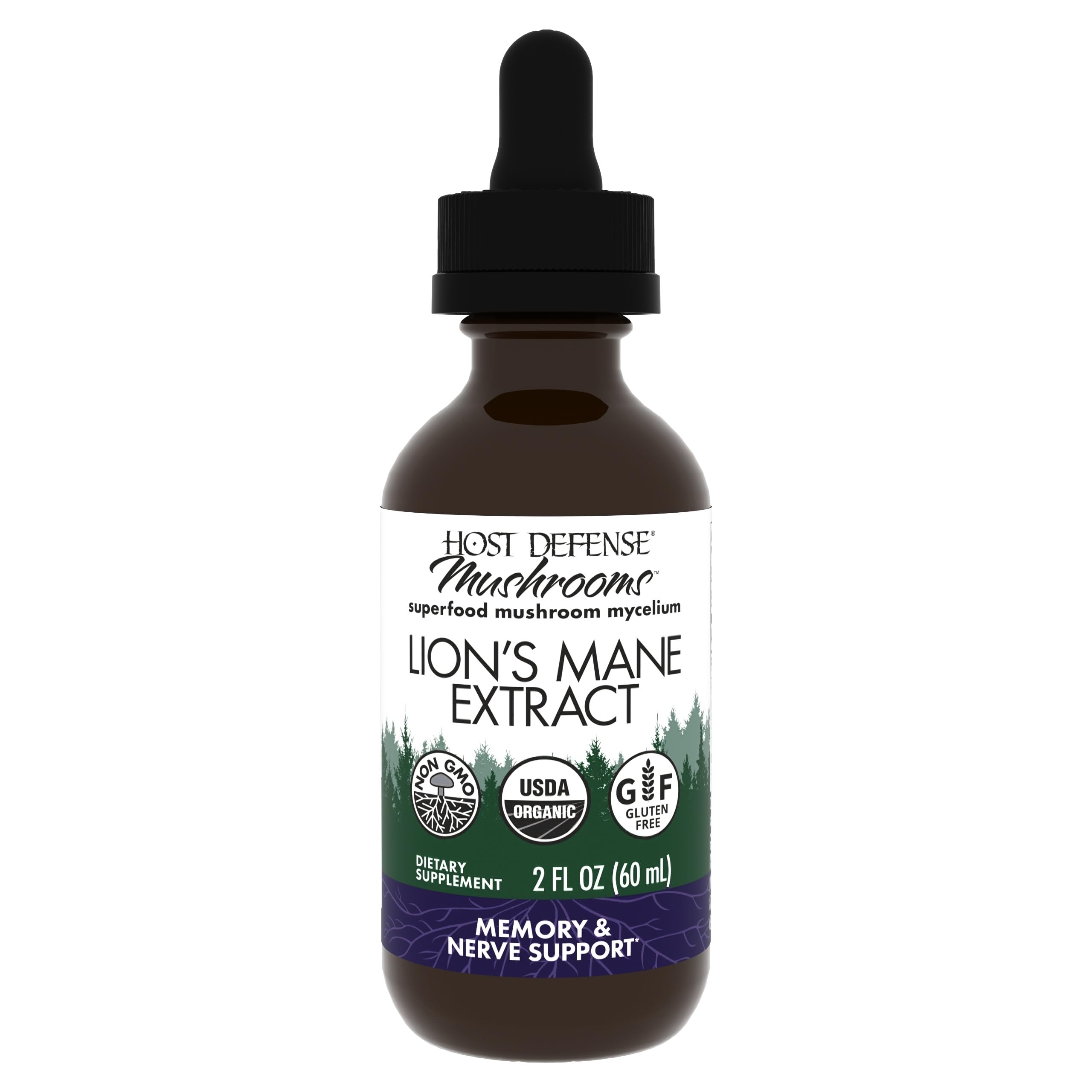 Host Defense Lions Mane Extract bottle label