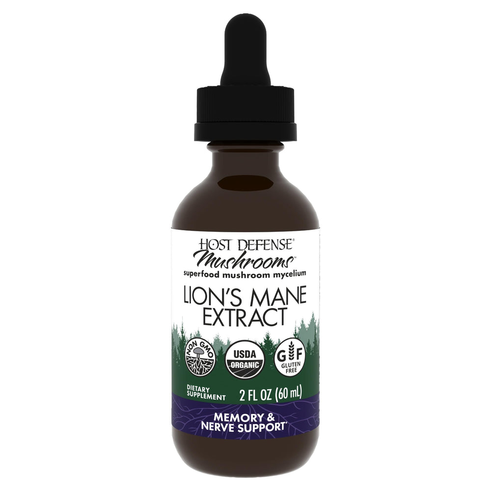Host Defense Lions Mane Extract bottle label