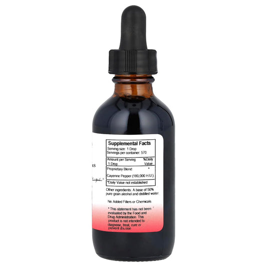 Close-up of cayenne liquid extract in a dropper